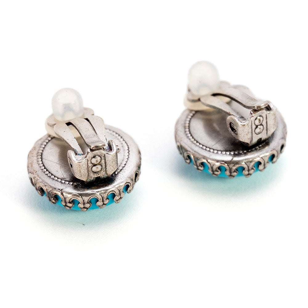 イヤリング 天然石 ターコイズ ブルー ラウンド 124825