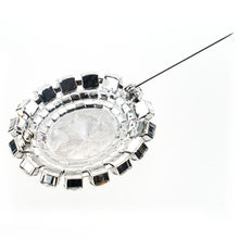 画像をギャラリービューアに読み込む, ブローチ ボヘミアングラス ラインストーン イエロー クリアカラー オーバル 125114
