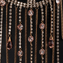 画像をギャラリービューアに読み込む, ネックレス ラインストーン ボヘミアングラス ピンク ハンギング 33cm 127255
