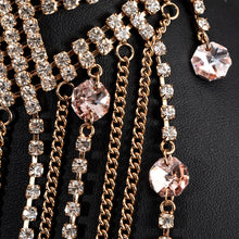 画像をギャラリービューアに読み込む, ネックレス ラインストーン ボヘミアングラス ピンク ハンギング 33cm 127255
