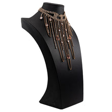 画像をギャラリービューアに読み込む, ネックレス ラインストーン ボヘミアングラス ピンク ハンギング 33cm 127255
