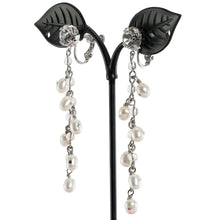 Load image into Gallery viewer, イヤリング 淡水パール クォーツ ラインストーン ホワイト クリアカラー ロング 127368
