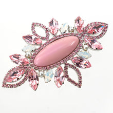 画像をギャラリービューアに読み込む, ブローチ ボヘミアングラス ラインストーン パール ピンクホワイト 128311

