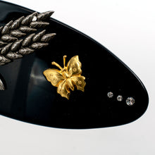 画像をギャラリービューアに読み込む, バレッタ ボタニカル バタフライ ブラック 留金9cm 130214
