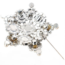 画像をギャラリービューアに読み込む, ブローチ ラインストーン パール クリアカラー ホワイト 2WAY ペンダント 133281
