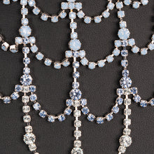 Load image into Gallery viewer, ネックレス ラインストーン ブルー レース 39cm 137807
