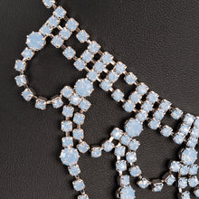 Load image into Gallery viewer, ネックレス ラインストーン ブルー レース 39cm 137807
