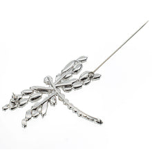 画像をギャラリービューアに読み込む, ブローチ ラインストーン クリアカラー とんぼ 138034
