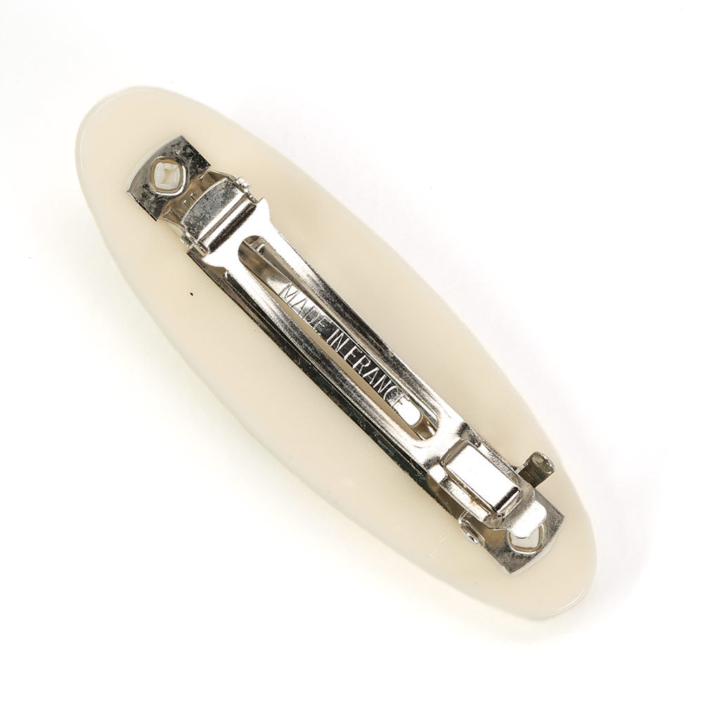 バレッタ ボヘミアングラス ゴールド ホワイト 留金5cm 141931