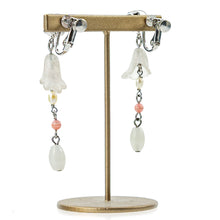 Load image into Gallery viewer, イヤリング 天然石 ローズクォーツ 淡水パール ロードクロサイト ジェイド ラインストーン ピンク フラワー 144636
