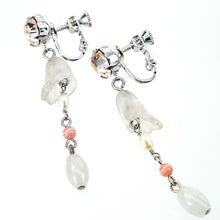 Load image into Gallery viewer, イヤリング 天然石 ローズクォーツ 淡水パール ロードクロサイト ジェイド ラインストーン ピンク フラワー 144636

