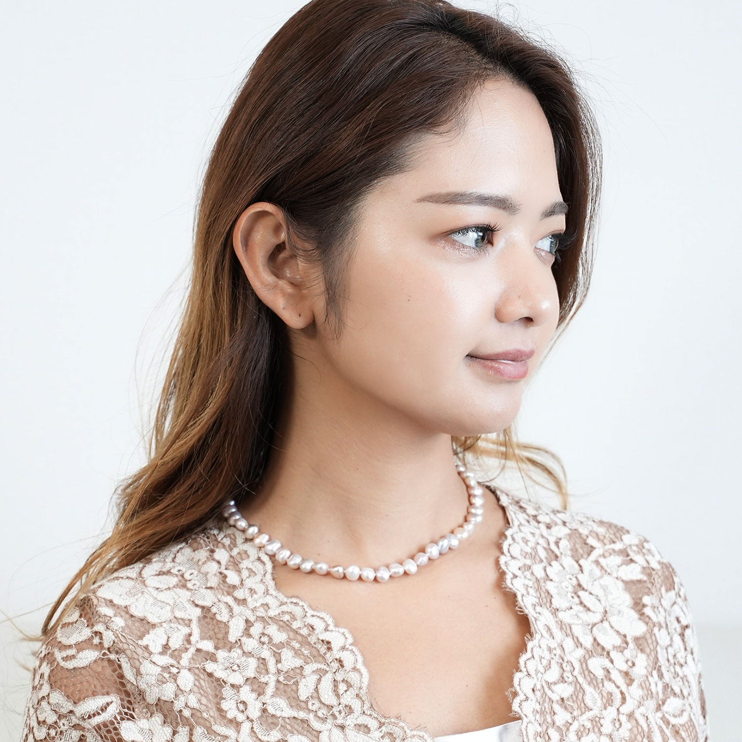 上品な光沢が美しい淡水パールのネックレス