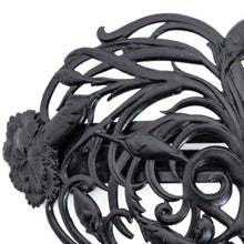 画像をギャラリービューアに読み込む, バレッタ レースメタル ブラック フラワー ボタニカル 留金9cm 147660
