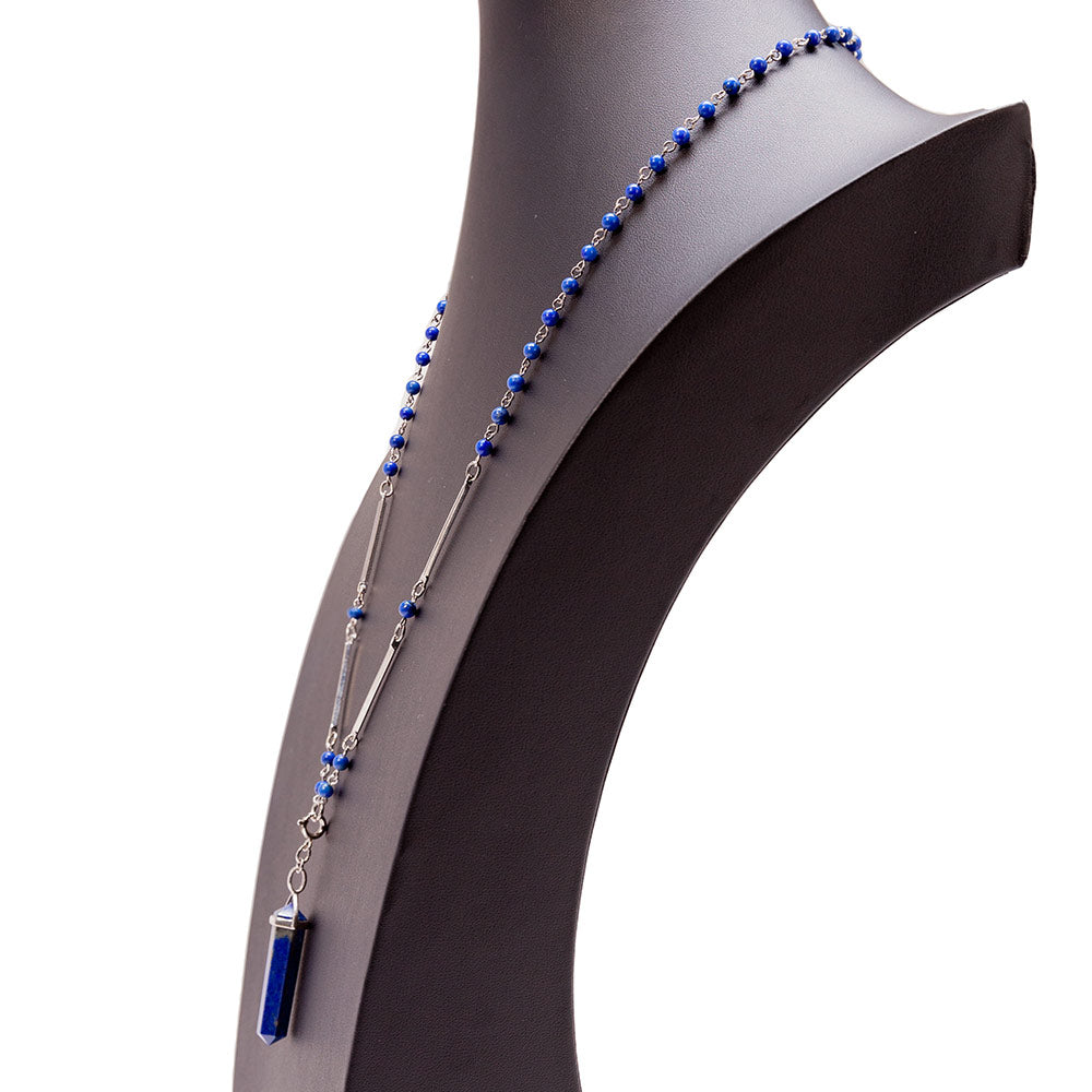 ネックレス 天然石 ラピスラズリ ブルー SV925 ２WAY 63cm 148628