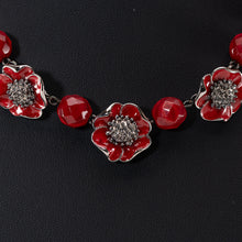 画像をギャラリービューアに読み込む, ネックレス 七宝 ボヘミアングラス レッド フラワー 44cm 149194
