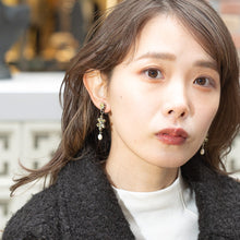 画像をギャラリービューアに読み込む, イヤリング ラインストーン 淡水パール イエロー フラワー 149747
