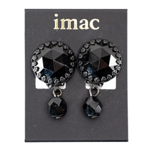 Load image into Gallery viewer, イヤリング ボヘミアングラス ブラック ハンギング 150437
