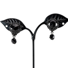 Load image into Gallery viewer, イヤリング ボヘミアングラス ブラック ハンギング 150437
