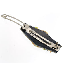 画像をギャラリービューアに読み込む, バレッタ ボヘミアングラス パール パープル ピンク 留金7cm 150596
