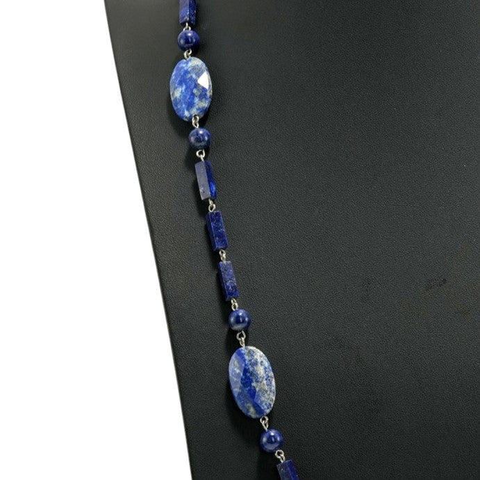 ネックレス 天然石 ラピスラズリ ブルー ロング 74cm 150938