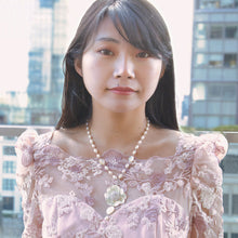 Load image into Gallery viewer, ネックレス 白蝶貝 淡水パール 七宝 ホワイト フラワー 2WAY 50cm 153038
