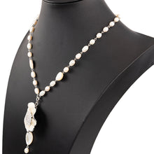 Load image into Gallery viewer, ネックレス 白蝶貝 淡水パール 七宝 ホワイト フラワー 2WAY 50cm 153038
