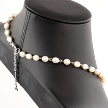 Load image into Gallery viewer, ネックレス 白蝶貝 淡水パール 七宝 ホワイト フラワー 2WAY 50cm 153038
