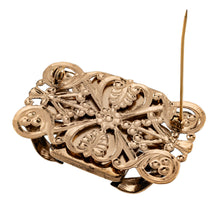 Load image into Gallery viewer, ブローチ ボヘミアングラス ブラック ゴールド ボタニカル 153072
