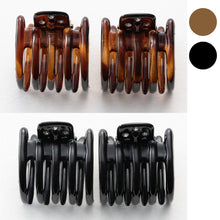 画像をギャラリービューアに読み込む, ヘアクリップ スターリリー ミニ 2個セット ラインストーン ブラック ブラウン
