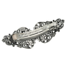 画像をギャラリービューアに読み込む, バレッタ レースメタル フラワー シルバー 留金8cm ba125771
