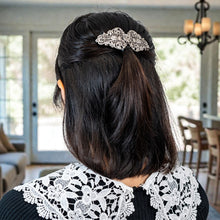 画像をギャラリービューアに読み込む, バレッタ レースメタル フラワー シルバー 留金8cm ba125771
