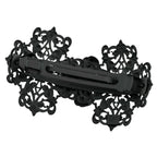 バレッタ レースメタル ブラック フラワー 留金9cm ba153074