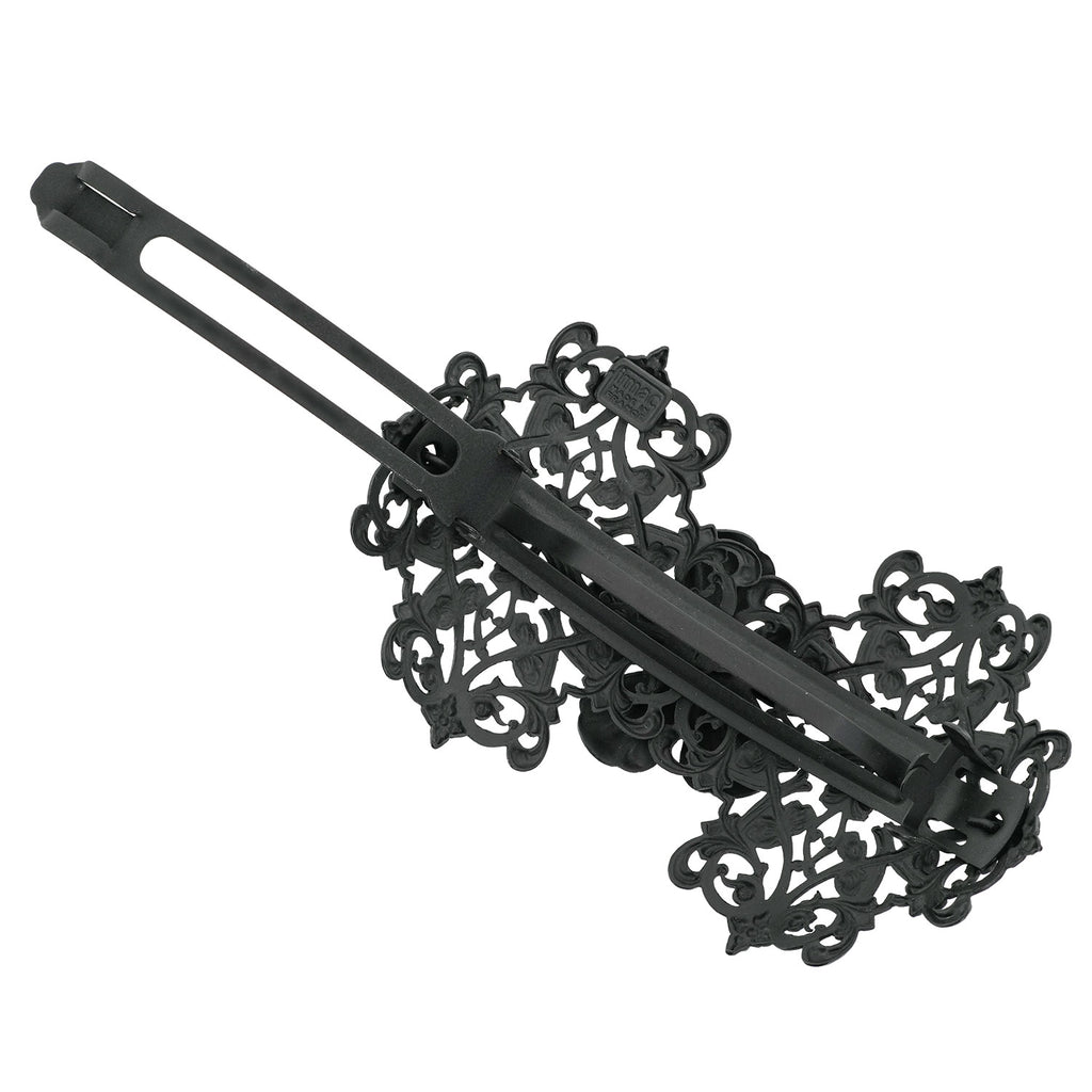 バレッタ レースメタル ブラック フラワー 留金9cm ba153074
