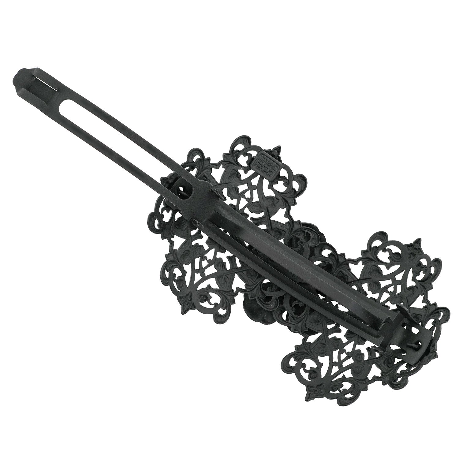 バレッタ レースメタル ブラック フラワー 留金9cm ba153074