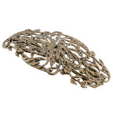 Load image into Gallery viewer, バレッタ レースメタル ブロンズ 葉 留金9cm ba153075
