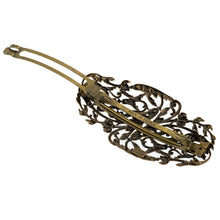 Load image into Gallery viewer, バレッタ レースメタル ブロンズ 葉 留金9cm ba153075
