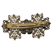 画像をギャラリービューアに読み込む, バレッタ レースメタル ブロンズ フラワー フラット 留金9cm ba153079
