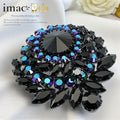 ブローチ ラインストーン ブラック br088346