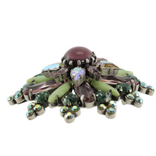 Load image into Gallery viewer, ブローチ ボヘミアングラス ラインストーン パープル グリーン 2WAY ペンダント br127993
