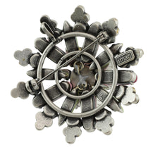 Load image into Gallery viewer, ブローチ ボヘミアングラス ラインストーン パープル グリーン 2WAY ペンダント br127993
