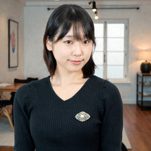 画像をギャラリービューアに読み込む, ブローチ ボヘミアングラス ラインストーン ブルー ピンク br129434
