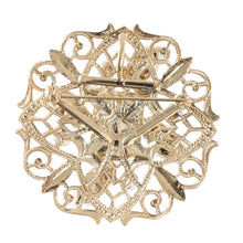 Load image into Gallery viewer, ブローチ ボヘミアングラス ラインストーン グリーン ゴールド 2WAY ペンダント br143069
