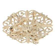 Load image into Gallery viewer, ブローチ ボヘミアングラス ラインストーン グリーン ゴールド 2WAY ペンダント br143069
