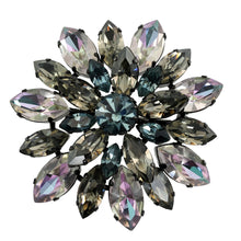画像をギャラリービューアに読み込む, ブローチ ラインストーン ブルー パープル グレー br153077
