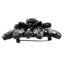 画像をギャラリービューアに読み込む, ブローチ ラインストーン ブルー パープル グレー br153077
