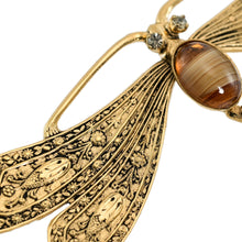 画像をギャラリービューアに読み込む, ブローチ ボヘミアングラス ラインストーン ブラウン グレー ゴールド とんぼ br153078
