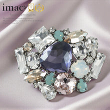 画像をギャラリービューアに読み込む, ブローチ ラインストーン パープル ピンク ゴールド グリーン ホワイト クリアカラー ジオメトリック br153083
