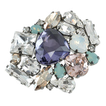 画像をギャラリービューアに読み込む, ブローチ ラインストーン パープル ピンク ゴールド グリーン ホワイト クリアカラー ジオメトリック br153083
