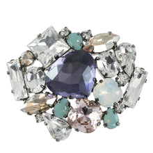 画像をギャラリービューアに読み込む, ブローチ ラインストーン パープル ピンク ゴールド グリーン ホワイト クリアカラー ジオメトリック br153083
