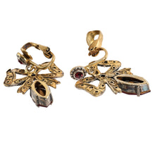 画像をギャラリービューアに読み込む, イヤリング ラインストーン パール レッド ホワイト ゴールド リボン er060424
